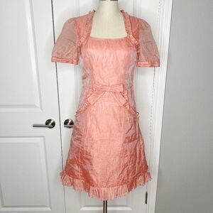VTG Vintage  Betsy Johnson Pink Taffeta Dress Size 6 Small